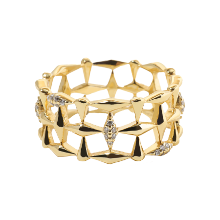 THORN NET RING Gold